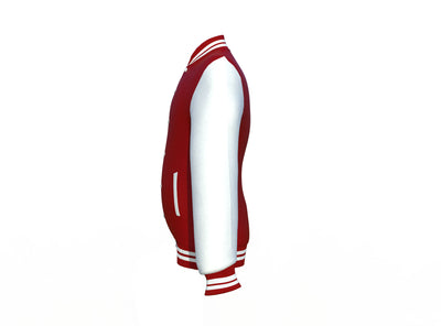 White Sleeves Maroon Varsity Letterman Jacket