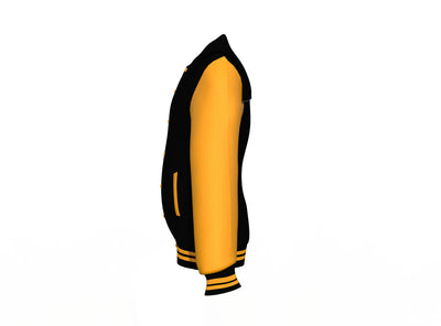 protective Gold Sleeves Black Varsity Letterman Jacket